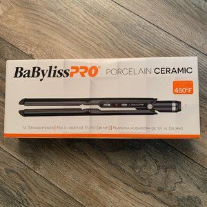 NEW BABYLISSPRO PORCELAIN CERAMIC HAIR FLAT IRON STRAIGHTENER 1 1/2"
